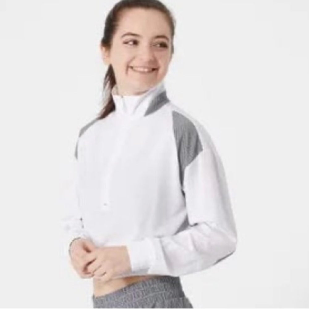 Women’s K-Swiss crop long sleeve quarter zip Top sz M